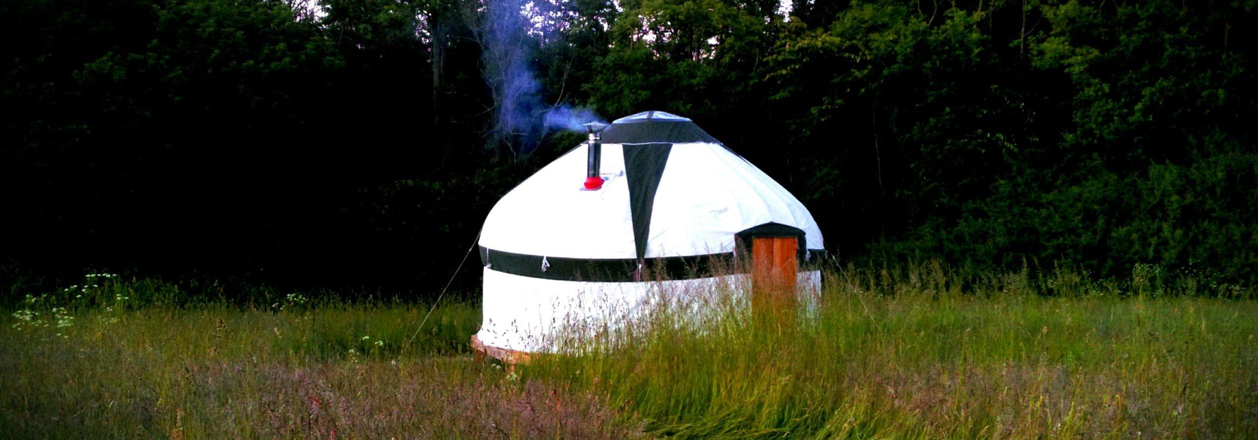 Our yurt nestled in Stavehøls meadow